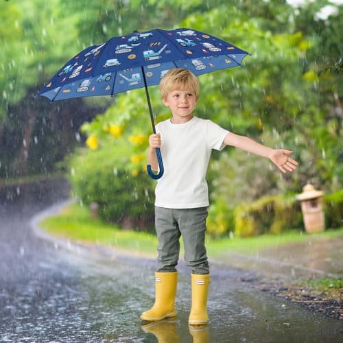 Kids Manual Fold Stick Umbrella for Boys Girls School Outdoor Vehicle — view 2
