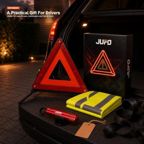 JUFO 3 in 1 UK Car Breakdown Kit with a Window Breaker and Warning Triangle — view 2