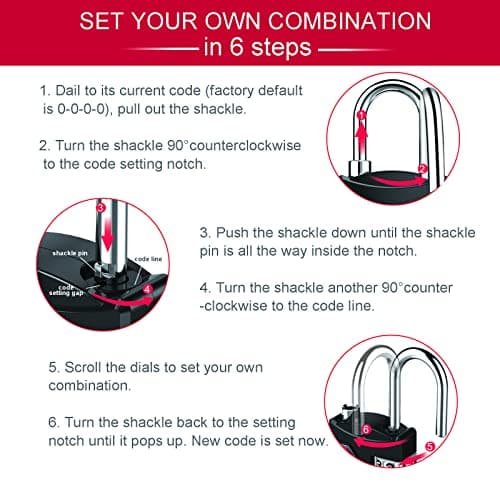 ZHEGE Suitcase Lock, TSA Approved Luggage Lock (Black) — view 6