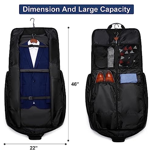PUSLOM Garment Bag Travel Suit Bag for Men Women Large 40-Inch, Black — view 3