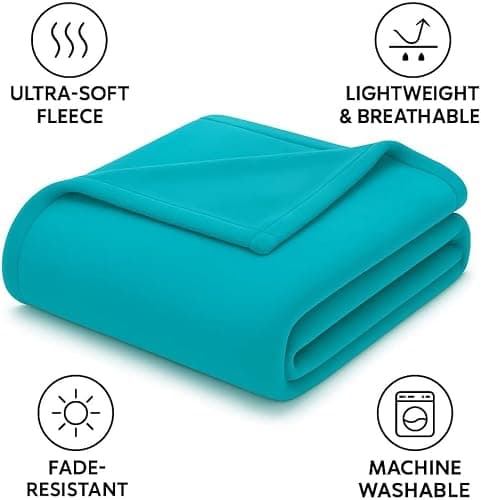 HOMES-LINEN Fleece Faux Fur Roll Mink Throws Soft Cosy Bed Blankets (Teal, Double (150Cm x 200cm)) — view 4