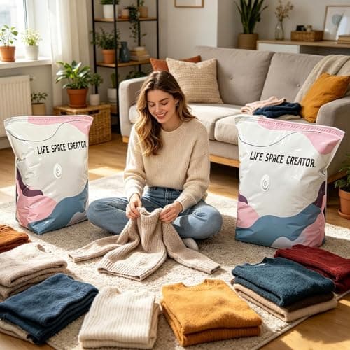 Vacuum Bags for Travel 2 Pieces No-Pump Compression Storage — view 2