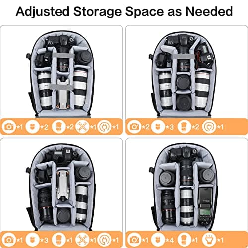 MOSISO Camera Bag,Waterproof Hard Photography Camera Backpack, Black — view 3
