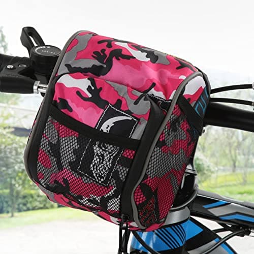 Handlebar Bag for Cycling, MotorcycleStorage Bag Multifunctional Reflective Belts Large Capacity for Travel (Pink) — view 6