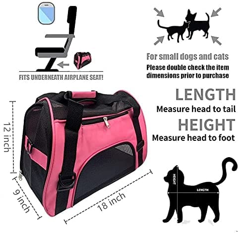 TIYOLAT Pet Carrier Bag, Airline Approved Duffle Bags, Pet Travel Portable Bag Home for Little Dogs, Cats and Puppies, Small Animals (M, Pink) — view 2