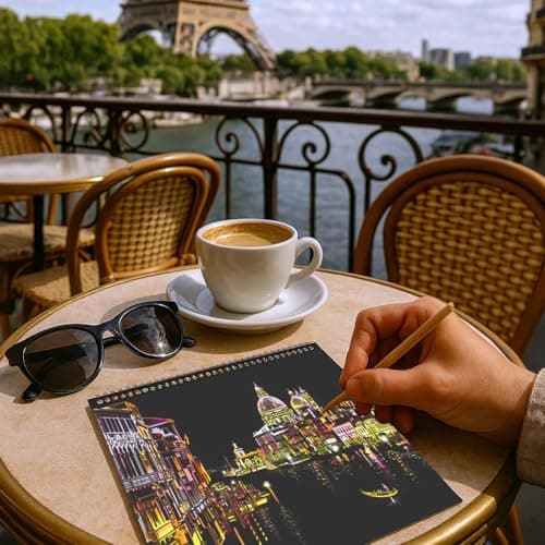 10-Page Scratch Art Book for Adults & Teens, A4 City Landmarks Activity Set — view 5