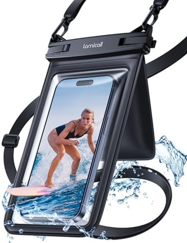 Lamicall IPX8 Waterproof Phone Pouch Case - [Double Space Design] 7.5" Underwater Phone Case for Swimming Dry Bag with Lanyard for iPhone 17 16 15 14 13 12 Pro Max Plus Air Mini, S24, Fit up to 7.5”