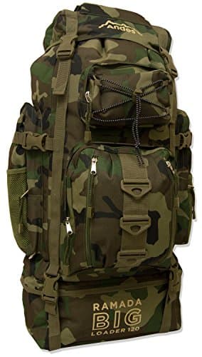 Andes Camouflage/Camo Ramada 120L Extra Large Hiking Camping Backpack/Rucksack Luggage Bag
