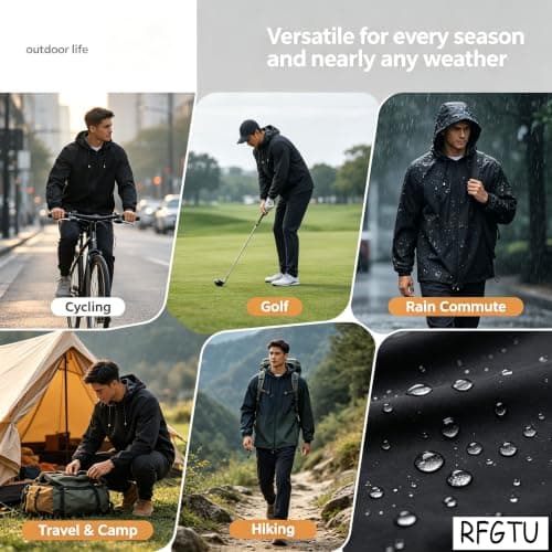 Waterproof Jacket Lightweight Windproof Rain Jacket Waterproof Jacket Men — view 2