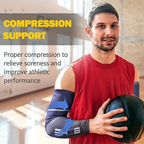 beister UV Sun Protection Cooling Compression Sleeves Arm Sleeves Men Women Sports (X-Large, Blue) — view 5