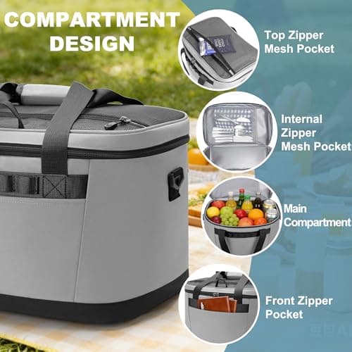 30L Collapsible Cool Bag Leakproof Soft Cooler with Shoulder Strap — view 4