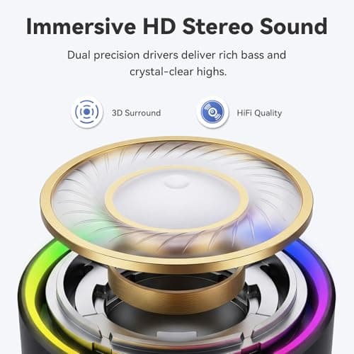 Bluetooth Speaker, Mini Speakers Wireless Bluetooth 5.4 with Stereo Sound — view 3