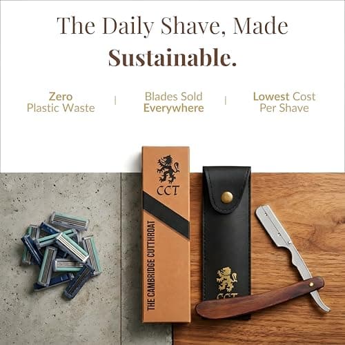 Cut Throat Razor for Men - Single Blade Razor Wet Shave - Black & Gold — view 4