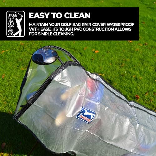 PGA TOUR Golf Bag Rain Cover - Waterproof Cart Bag Protection - Heavy Duty Full Length Zip - Easy Access — view 6