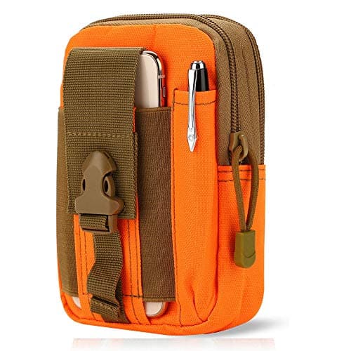 ZhaoCo Tactical Molle Pouch, Compact Utility Belt Pouch Military Army EDC Pouch Waist Bag Fanny Packs for Sports Hiking Camping - Orange — view 4