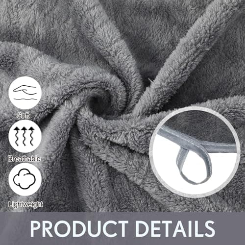 SmoothNovelty 2 Pack 40 x 80 Inch Jumbo Bath Towels Set, Oversized Quick Dry Coral Fleece Bath Sheets, Absorbent and Soft, Lightweight Towels for Home, Gym, Travel, Beach (Gray) — view 3