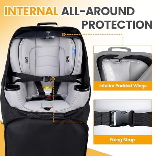 Orzbow Padded Car Seat Travel Bag, Universal Car Seat Bag for Airplane — view 2