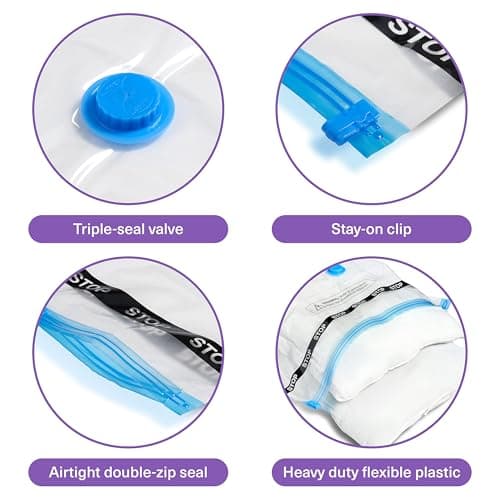 Bramble 20 Pack Vacuum Storage Bags for Clothes & Travel, 7 Sizes — view 3
