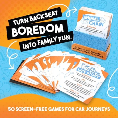 Boredgame – Car Games for Kids & Families | 50 Screen-Free Travel Games | Road Trip Activities | Travel Card Game Ages 4+ — view 3