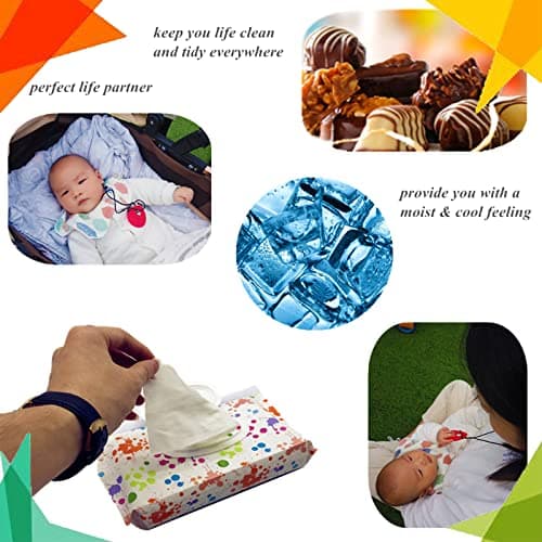 ULVBABI 3 Pack Portable Wet Wipe Pouch Dispenser, Reusable Baby Diaper Disposal Bags, Refillable Personal Travel Clutch Dispenser Holder (Wave, Feather & Tie-Dyed Pattern) — view 4