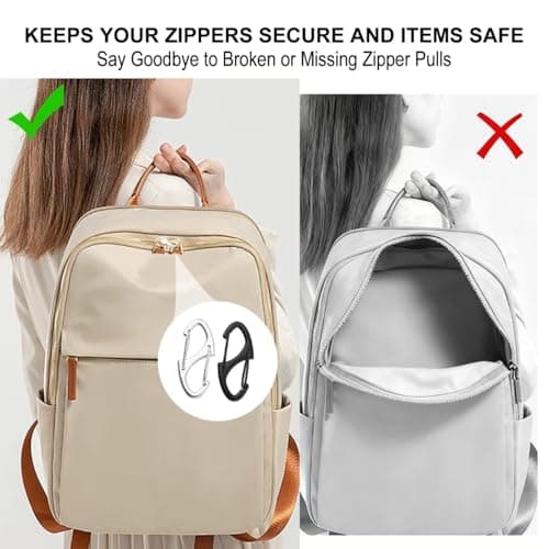 8 Pcs Anti-Theft Zipper Clips, Mini Double-Sided S Carabiner Locks, Small Metal Zipper Pull Hooks Prevent Accidental Opening, Durable Security Accessories for Luggage & Backpacks — view 4