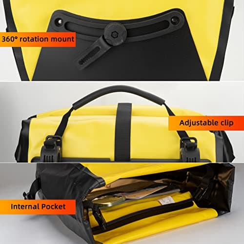 ROCKBROS Bike Pannier Bag 100% Waterproof, 25L-32L Rear Rack Bike Bag — view 6