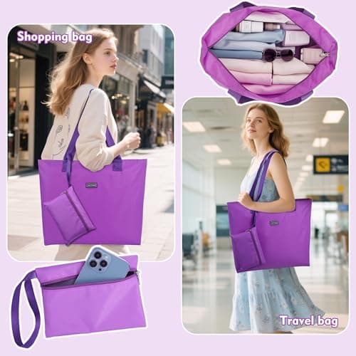AOTIAN Reusable Grocery Bag, Foldable Shopping Tote Bag with Zipper Closure — view 2
