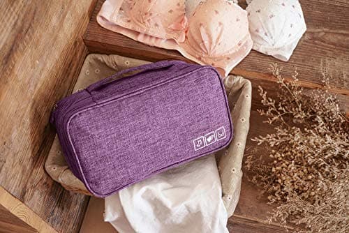 Bansga Bra Organizer Bag Underwear Pouch Waterproof Personal Garment Bag Case (purple) — view 5