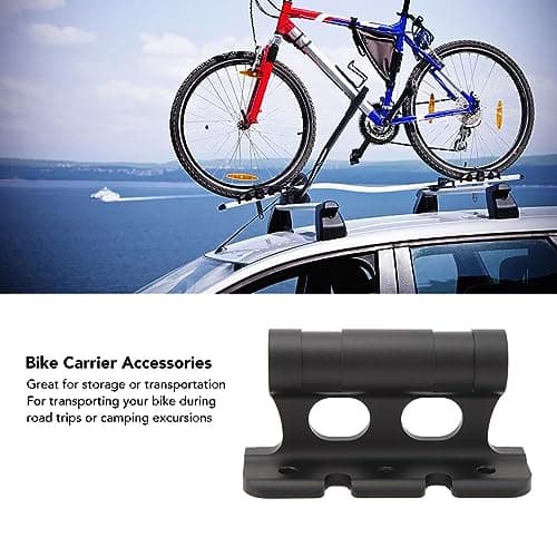 POENVFPO Bike Fork Mount Aluminum Alloy Bicycle Carrier with Hardware and Straps Front Wheel Fork Holder for Truck Bed Van Trailer Roof Transport Storage for Cyclists — view 3