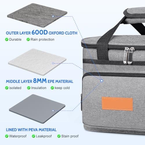 15L Insulated Lunch Bag Foldable Waterproof Cooler Bag 14-Hour Insulation — view 4