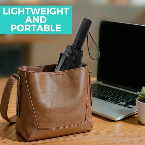 NAYEZH Umbrella Windproof Travel Umbrella for Rain, Auto Open Close, 12 Ribs 3+2 Fiberglass Frame, Durable Compact Portable Umbrella for Daily Use (Black) — view 6