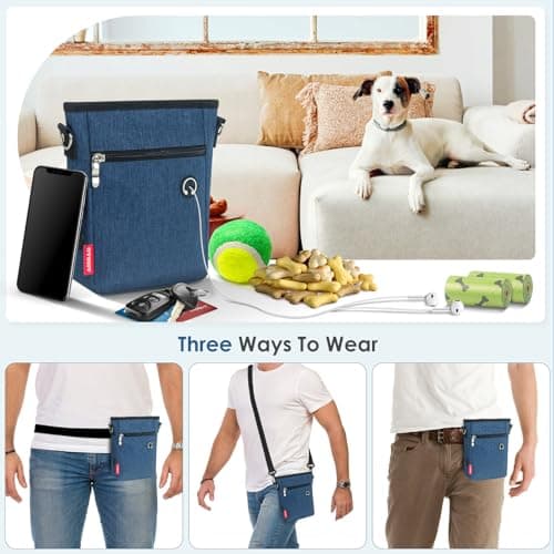 AEMIAO Dog Treat Pouch Magnetic Closure Dog Treat Bag with Poop Bags — view 5