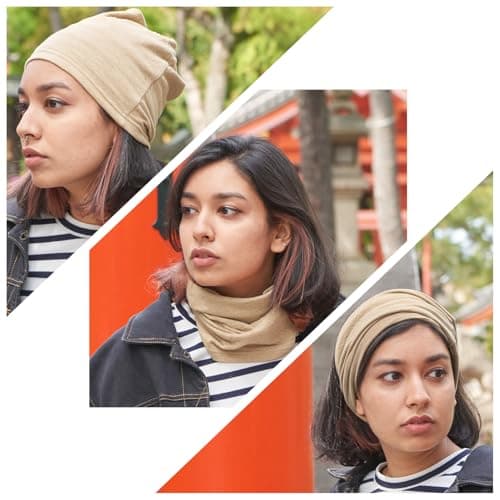 CHARM Organic Cotton Neck Warmer for Women and Men, Light Grey — view 2
