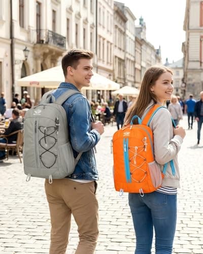 szyanlai Hiking Backpack for Men Women, 30L Ultra Lightweight Foldable Waterproof Rucksack,Back Pack Rucksack for Men Women Kids Camping Travel (Grey) — view 6