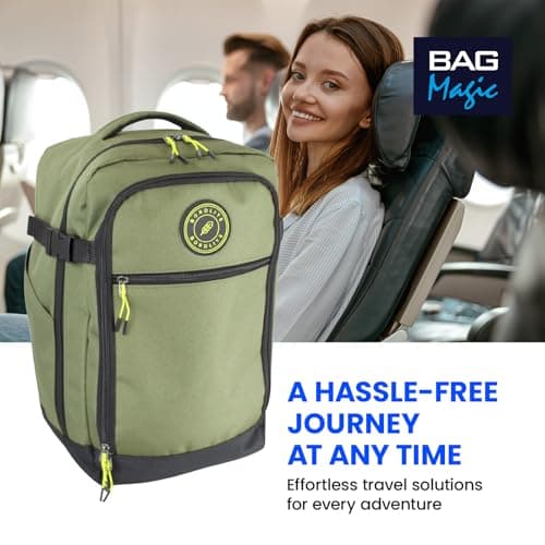 40x20x25cm Ryanair Underseat Cabin Backpack – Airline Approved Carry On Bag – Free On Board for Ryanair, easyJet, Jet2, Wizz Air – Lightweight Water-Resistant Travel Rucksack - Khaki — view 4