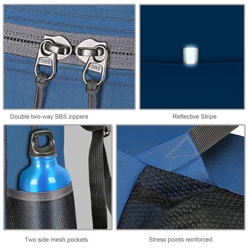 Bekahizar Small Rucksack 15L Packable Backpack Hiking Daypack Foldable Day Bag For Men Women Teens Travel Camping City Walking Mountaineering Climbing (Dark Blue) — view 3