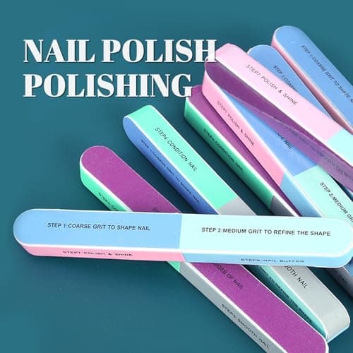 UEKPDM Nail File & Buffer, 7-Step Foam Block, 6 Pack, Assorted — view 4