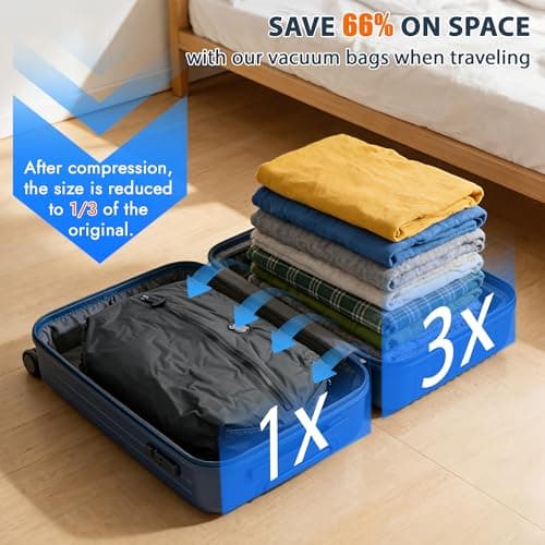 Lollanda Vacuum Bags for Travel IP67 Waterproof Reusable Compression Storage Space Saver Suitcase Backpack Organizer Lightweight Durable 210D Polyester TPU (GREY, 18L) — view 3