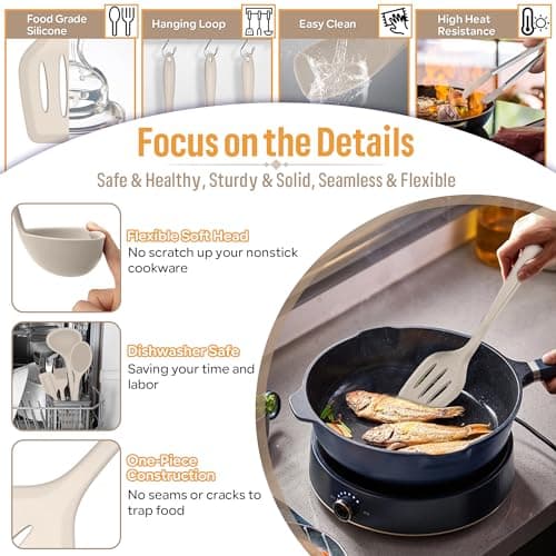 Onader 12Pcs Kitchen Utensil Set, Silicone Cooking Utensils with Holder — view 3