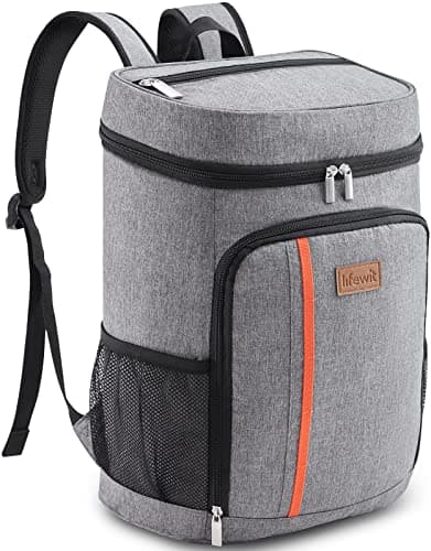 Lifewit 30 Cans Backpack Cooler Waterproof Insulated Soft Lunch Backpack Lightweight Leakproof Cooler Bag for Men Women Adults for Work Picnics Beach Camping Travel Outdoor Activities, Grey