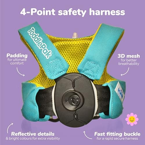 Trunki ToddlePak - Fuss Free Baby Walking Reins and Toddler Safety Harness – Una Unicorn (Teal) — view 2