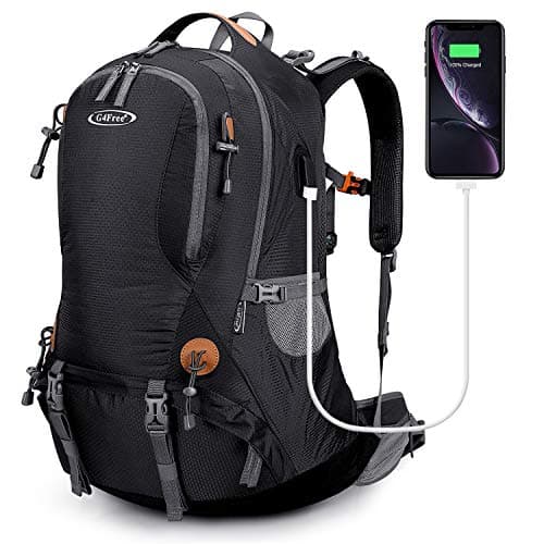 G4Free Hiking Backpack 50L Waterproof Backpack with Rain Cover for Mountaineering Travel Camping Trekking Outdoor Sports for Men Women, Black, L, Backpacks
