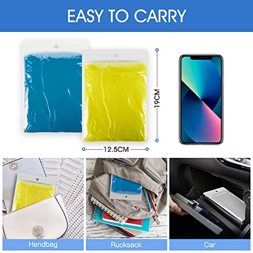 hoinya 4 Pack Disposable Rain Poncho, Waterproof Rain Ponchos for Adults and Kids Family Pack - Emergency Lightweight Raincoat with Hood and Sleeves for Camping Hiking Climbing — view 6