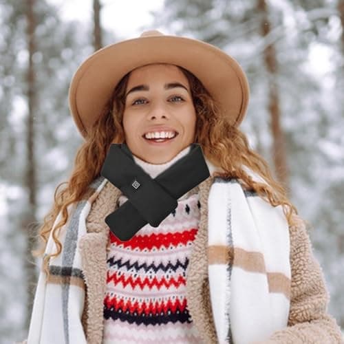 Electric Neck Heating Pad Cordless Heated Scarf Neck Warmer Portable USB — view 3