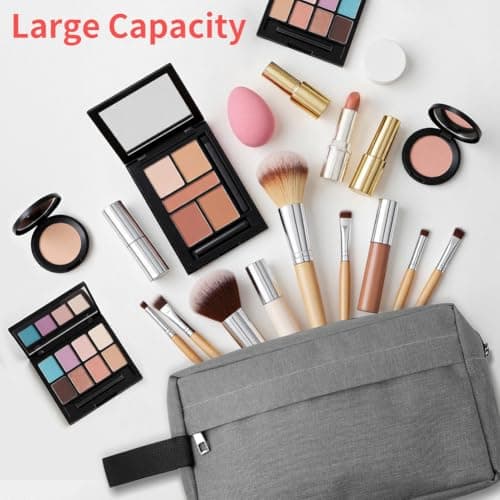 ALIIP Travel Toiletry Wash Bag,Portable Travel Grooming Pouch,Grey — view 3