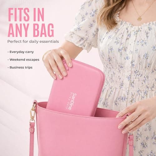 Silicone Cosmetic Bag – Waterproof Travel Makeup Pouch - Food-Grade Silicone Toiletry Organizer for Women & Men – Compact Stylish Multi-Functional Storage - by Sandine (Pink) — view 4