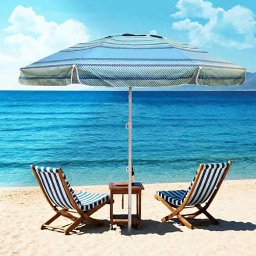 LOTTAFUN 6ft Beach Umbrella - Heavy Duty Wind Resistant UV 50+ Portable Sun Shade with Sand Anchor & Carry Bag, Outdoor Folding Umbrella for Beach, Pool, Patio, Garden NO Tilt The sand needs to exceed — view 5