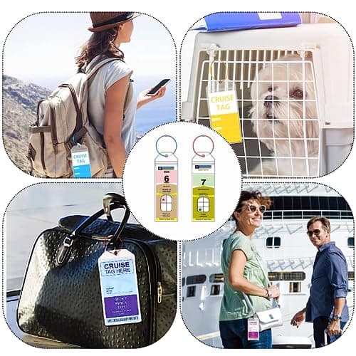 4 Pcs Waterproof Cruise Luggage Tag Holder Clear Cruise Luggage Tags with Zip Seal Steel Loops for Suitcases Luggage Laptop Bags Pet Bags Backpacks Cruise Travel Vacation Accessories — view 5