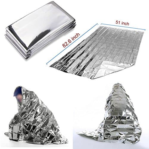 WADY 3-In-1 Emergency Survival Blanket, Tent, Sleeping Bag - Heat Reflective Waterproof Mylar Emergency Thermal Shelter Tube Tent, Sleeping Bag, Blanket Survival Kits for Camping Hiking — view 3