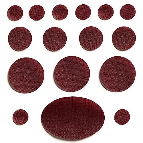 PERFECT PATCH KIT - Self-Adhesive Down Jacket Repair Patches | Waterproof, Tear-Resistant, Pre-Cut Nylon Patches | 16-Piece Set for Down Coats, Sleeping Bags, Tents, & Outdoor Gear - Burgundy